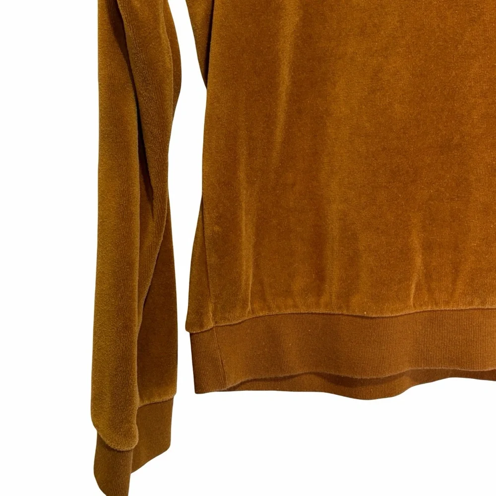 GAP Velour Crewneck Sweatshirt Velvet in Bright Brown, Size S - Picture 4 of 12